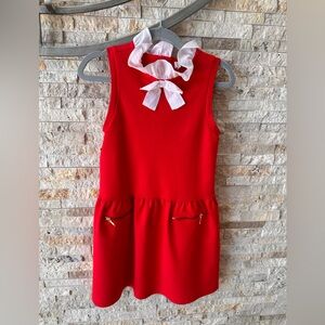 Janie and Jack Red Ponte Dress sz 7